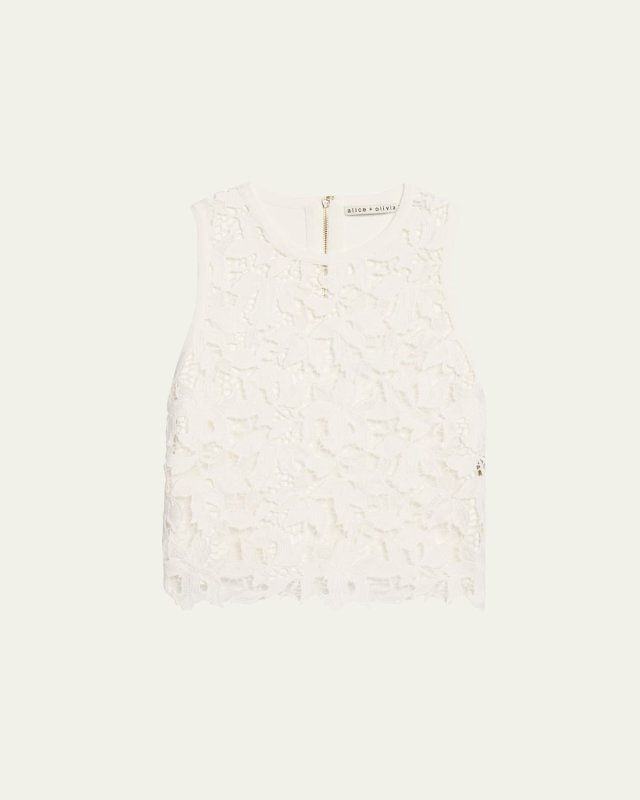 Danielle Lace-Front Sweater Tank